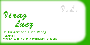 virag lucz business card